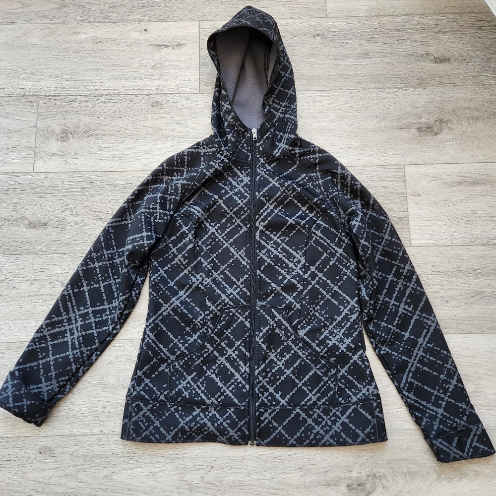 Columbia Sweet Slope Softshell Hoodie Jacket Womens Small Black Gray